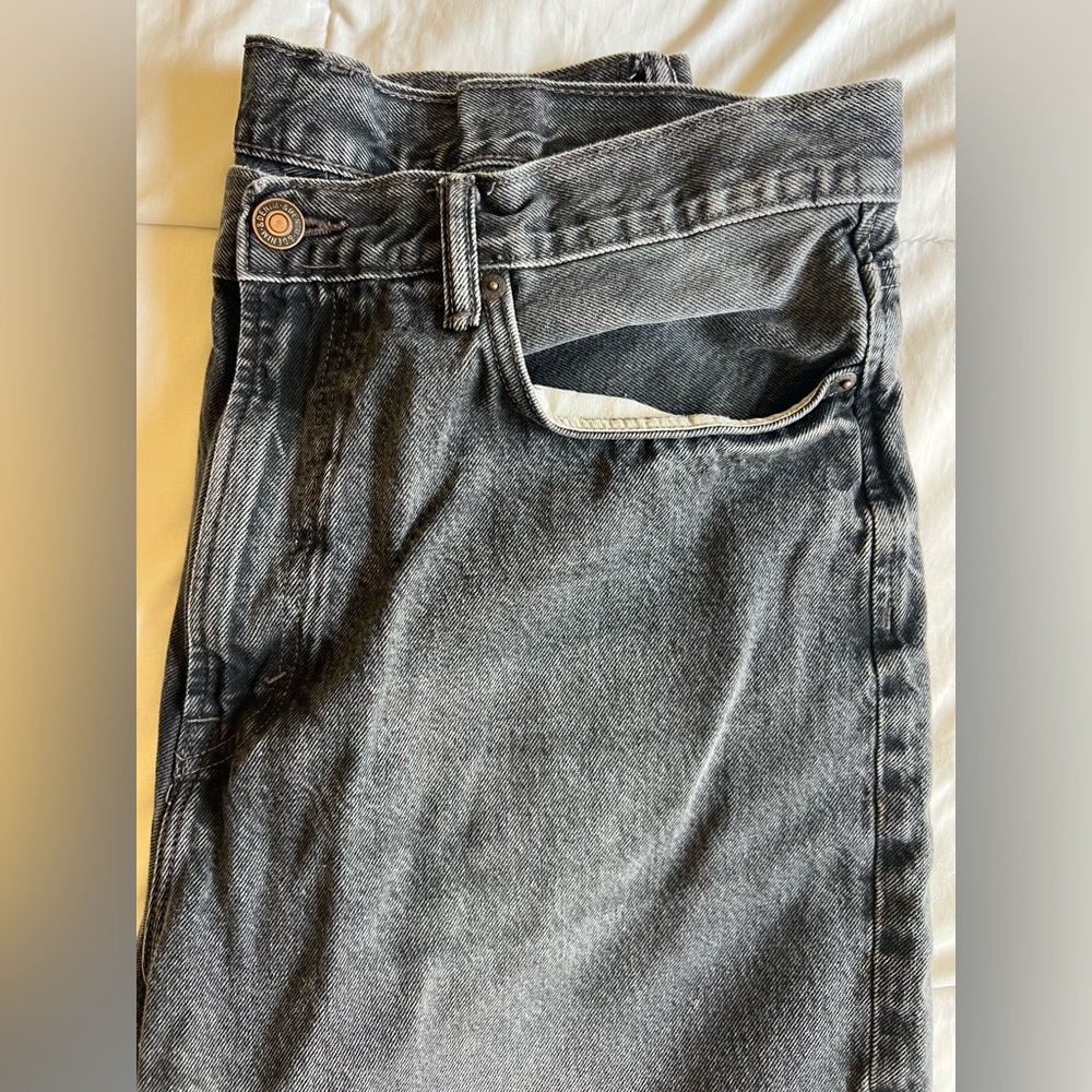 H&M Men's Washed Black Baggy Jeans